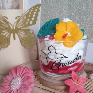 bougie tropicale personnalisable en cire de soja et cire de coco