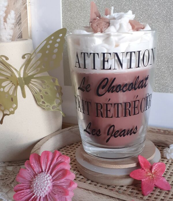 bougie chocolat chaud personnalisable et artisanale