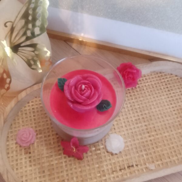 Bougie TAILLE M      PERSONNALISABLE Rose Délicate – Image 4