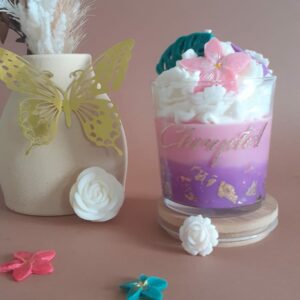 bougie artisanale à personnaliser en cire de soja et de coco