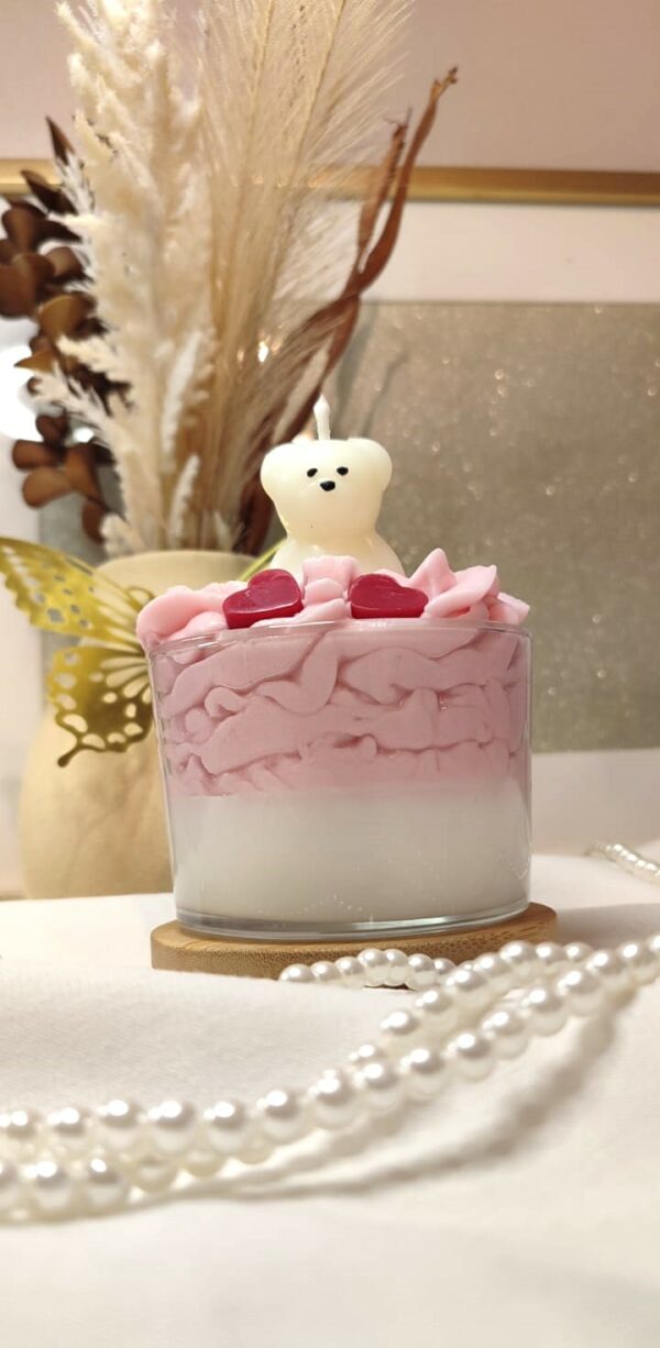 Bougie Taille M PERSONNALISABLE Ourson d'amour – Image 4