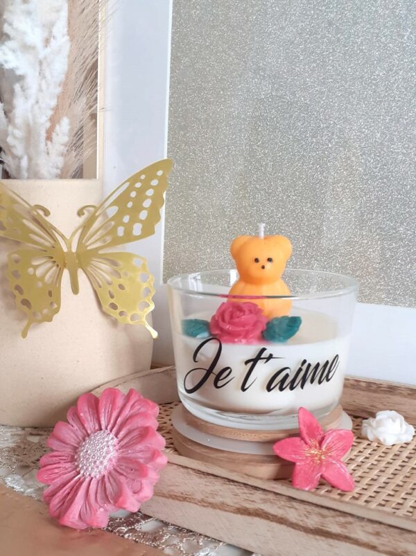 Bougie artisanale personnalisable taille M- cire végétale-parfum de Grasse