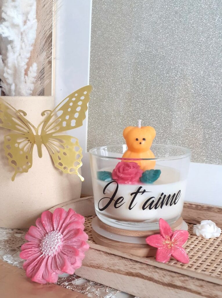 Bougie artisanale personnalisable taille M- cire végétale-parfum de Grasse