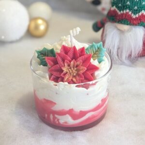 Bougie TAILLE M  PERSONNALISABLE Fleur de Noël