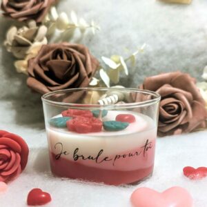 Bougie de Saint-Valentin en cire végétale et parfum de Grasse
