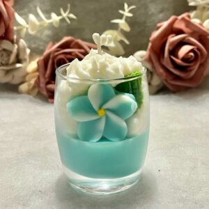 bougie artisanale de printemps en cire vegetale