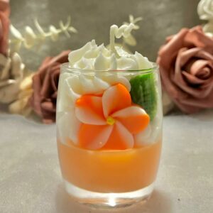 Bougie TAILLE S     PERSONNALISABLE Pétale orangé